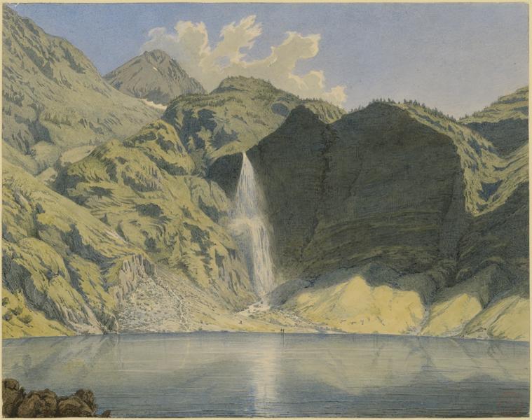 Le lac d'Oô, aquarelle, par E.-E. Viollet-le-Duc, 1833 - Crédit : Ministère de la Culture - Médiathèque de l'architecture et du patrimoine