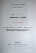 Page de garde d'une partie de l'étude préalable réalisée par B. Voinchet en 1995