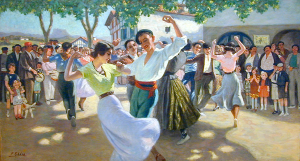 Pierre Ribera, Danse nationale, huile sur toile, 1900, musée Basque et de l'Histoire de Bayonne - Crédit : Musée Basque et de l'Histoire de Bayonne 