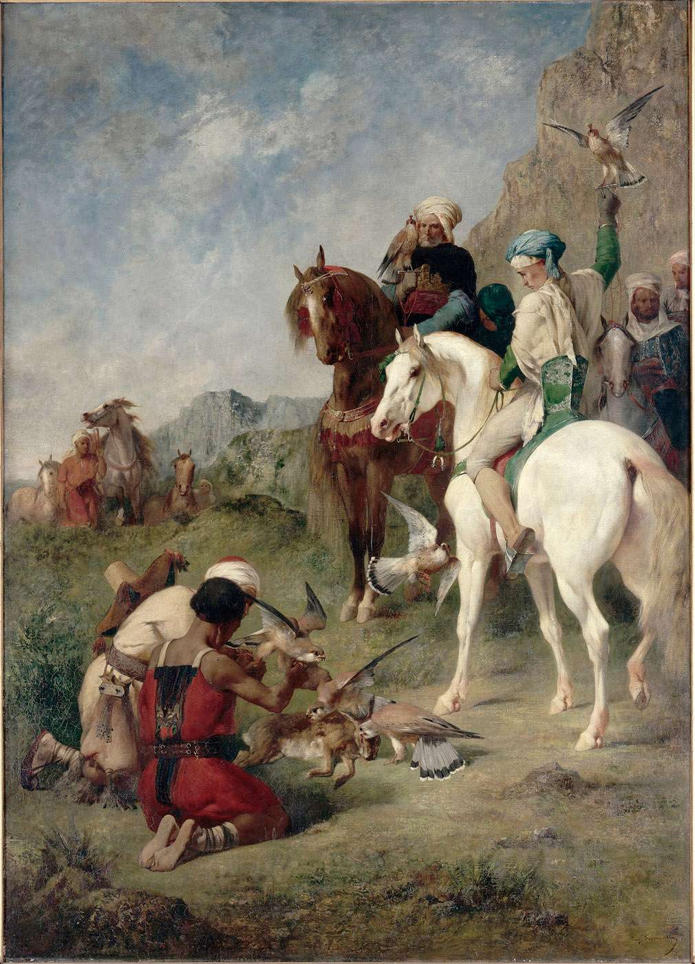 Eugène Fromentin, Chasse au faucon en Algérie, la Curée, huile sur toile, 1863, musée d'Orsay - Crédit : musée d'Orsay, RMN